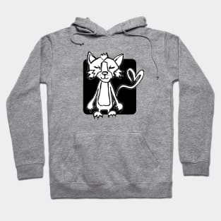 Wild Punk Cat Drawing, With Love Hoodie